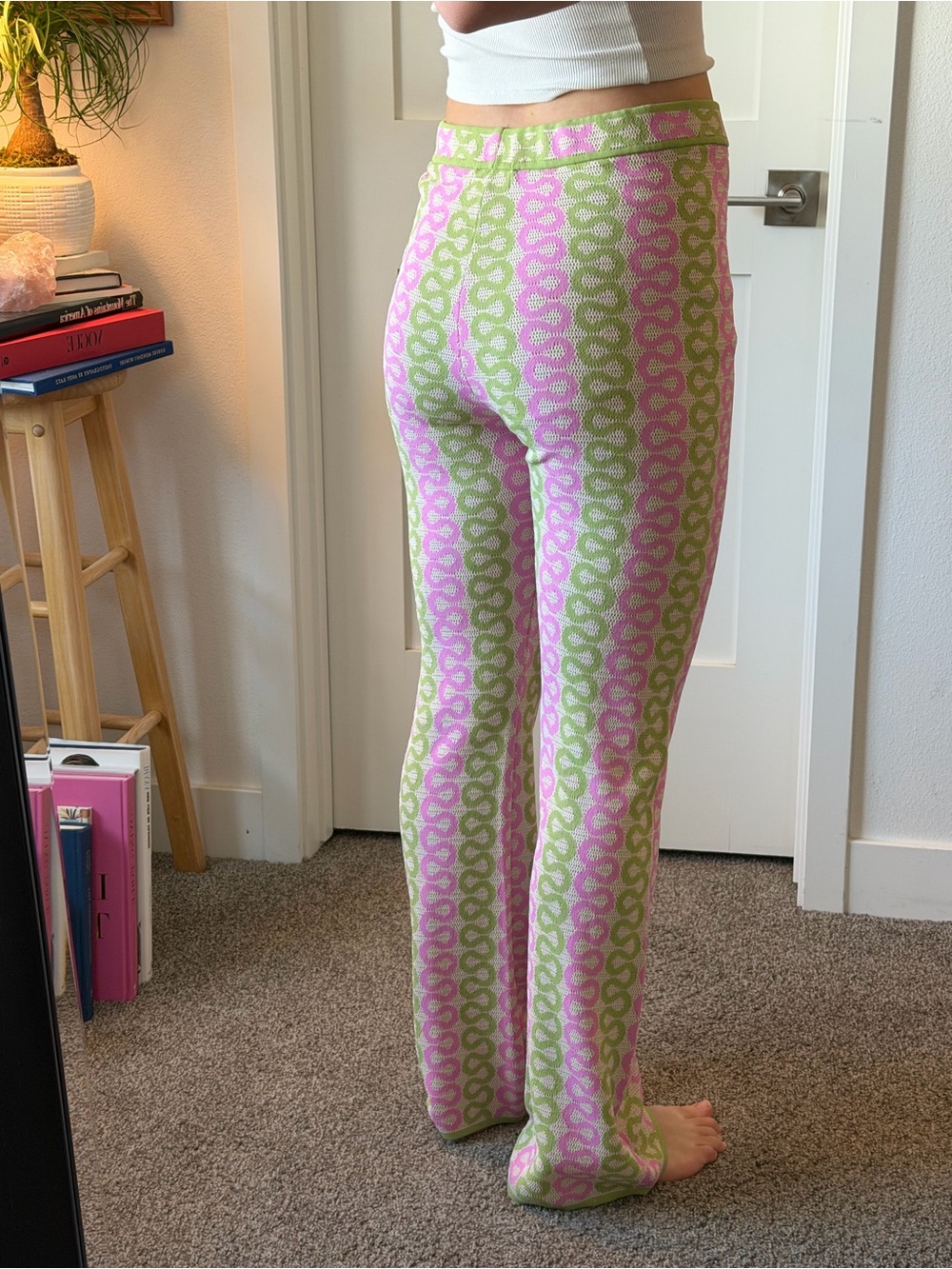 House of Harlow 1960 Pink & Green Knit Pants